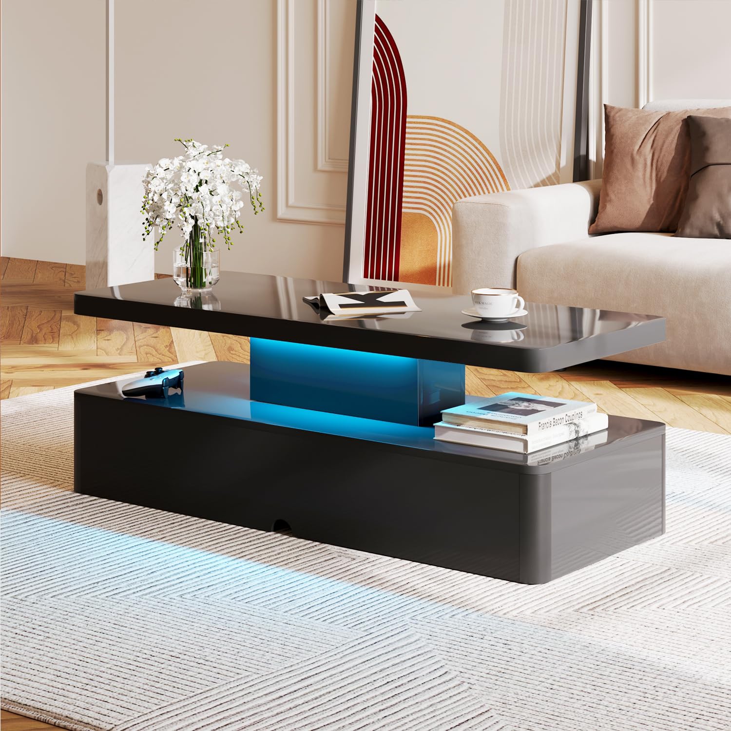 LED Coffee Table with Storage