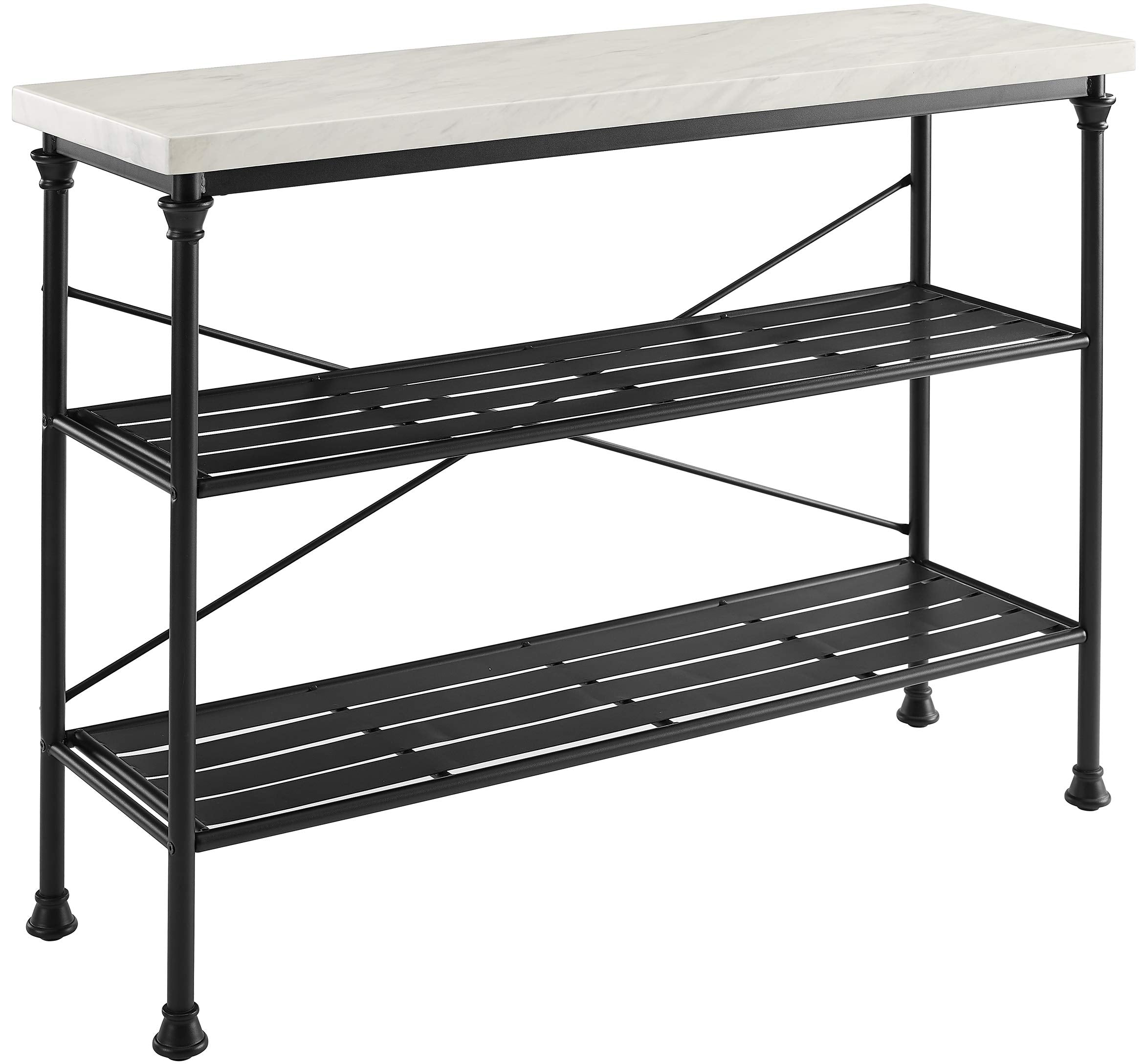 Madeleine Sofa Console Table with Storage Shelves