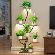 7-Tier Plant Stand with Grow Lights - 59 Inch Tall Corner Display Rack