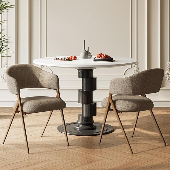 Dining Chairs Set of 4 Modern Fabric Upholstered with Open Back