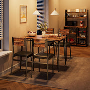 5-Piece Dining Table Set with Upholstered Chairs