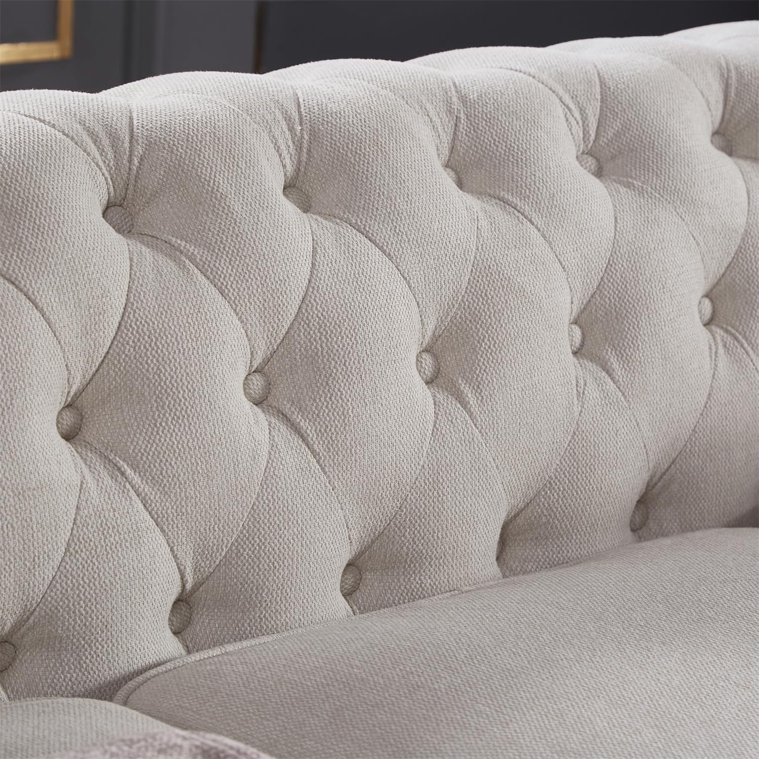 Chesterfield Sofa with Button Tufted Nailhead Trim
