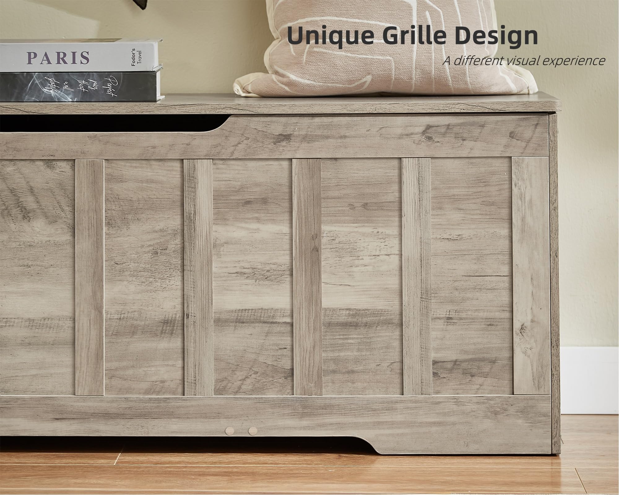 Extra Large Storage Bench with Safety Hinges
