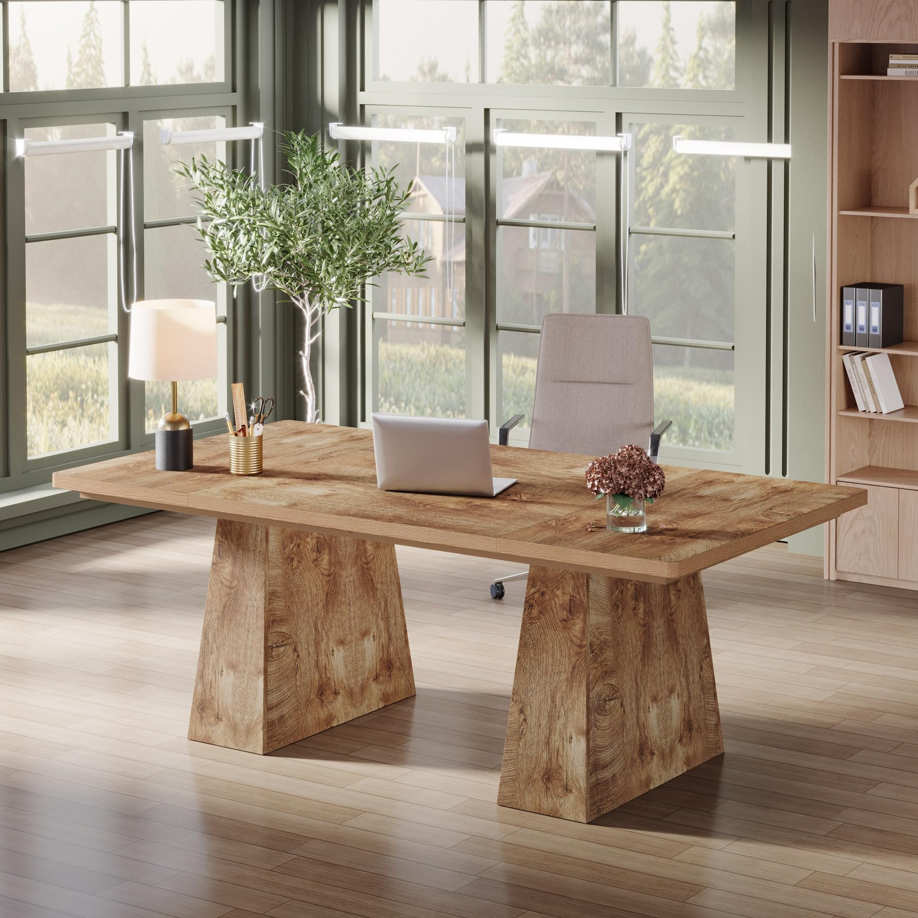 63-Inch Executive Desk with Double Pedestal