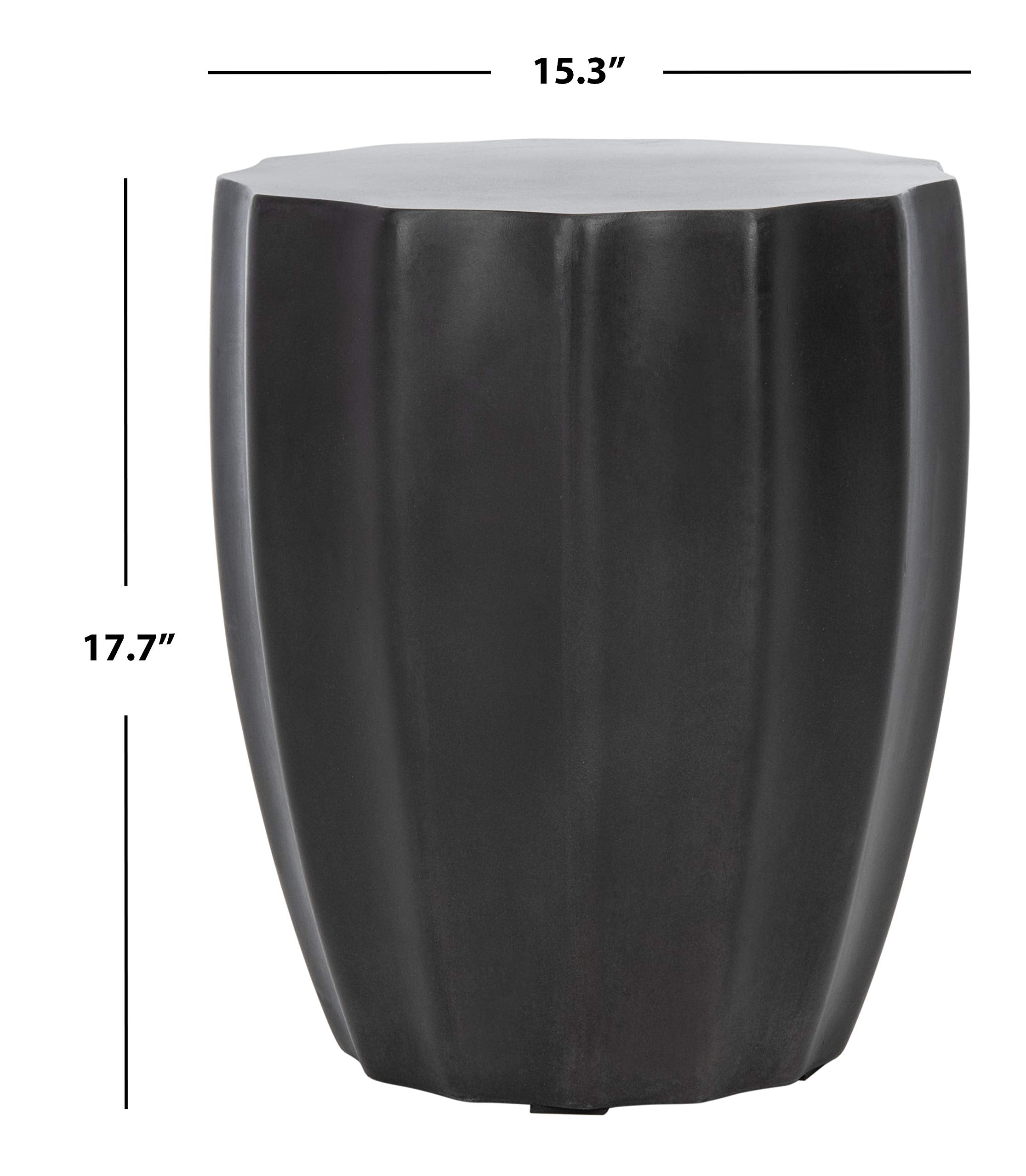 Black Modern Concrete Round Accent Table