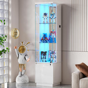 Lockable Curio Display Cabinet with LED Lights 65"