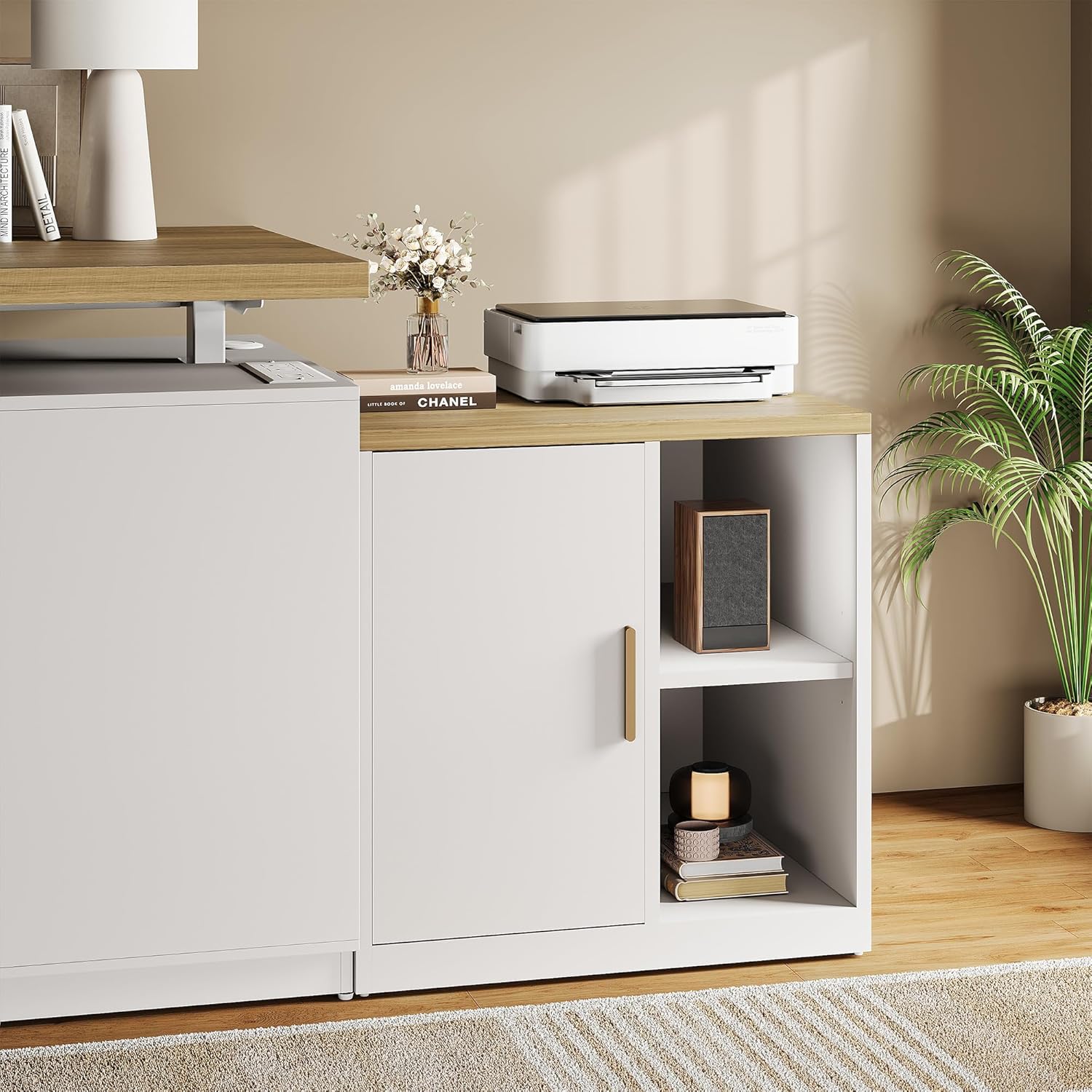 Under Desk Storage Cabinet with Printer Stand