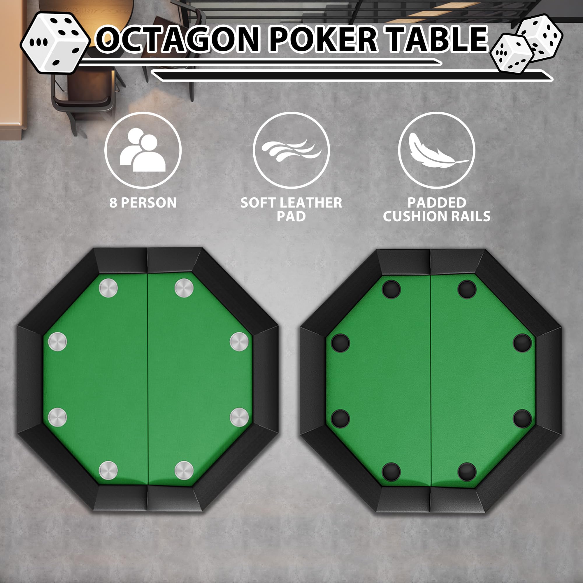 8-Player Octagon Poker Table