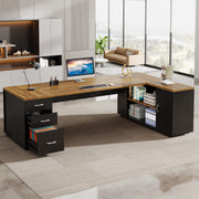 L-Shaped Executive Desk with Storage