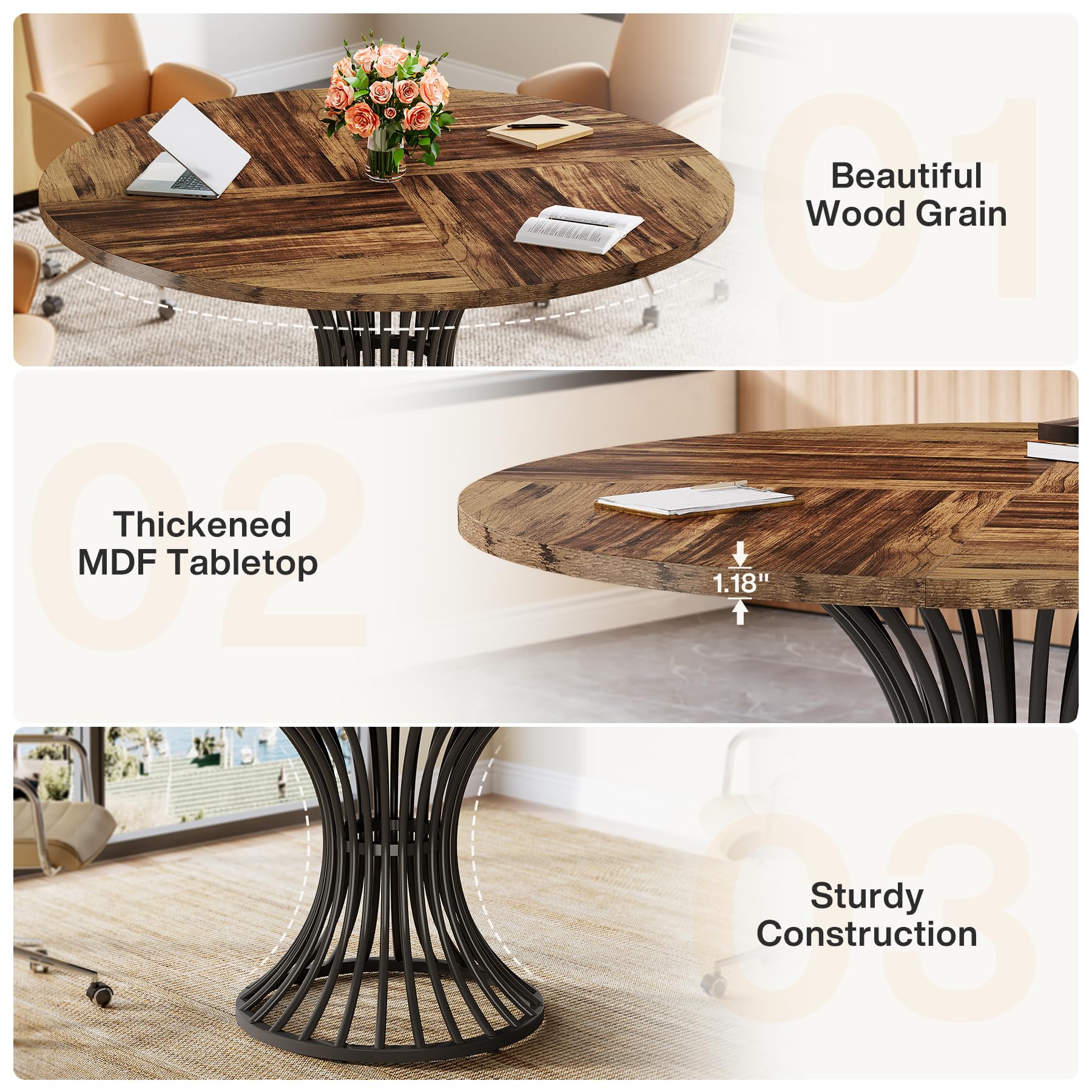 Round Conference Table for 4-6 People