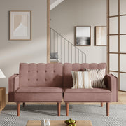 71" Velvet Futon Sofa Bed with Adjustable Backrest