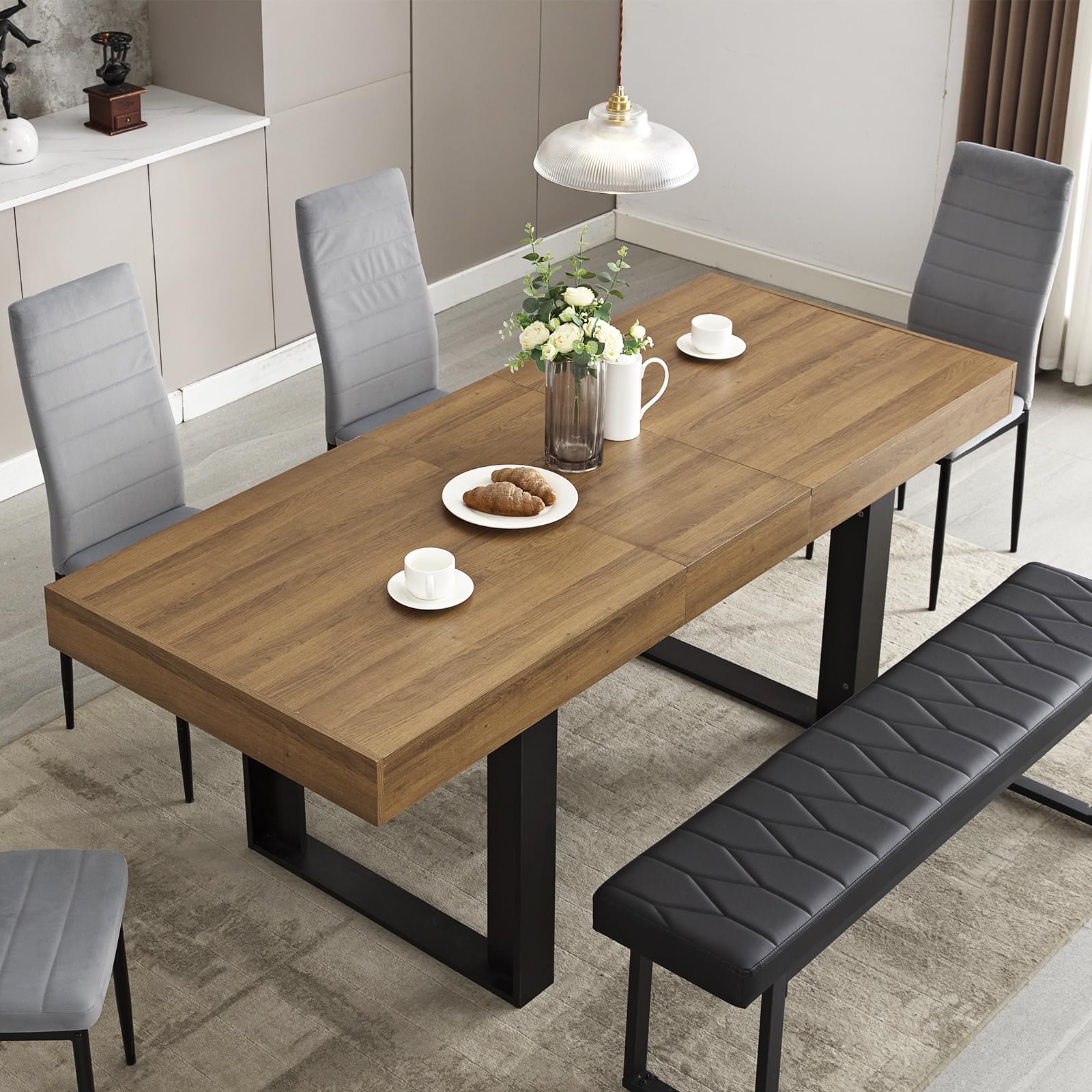 Extendable Dining Table 63-79 Inches