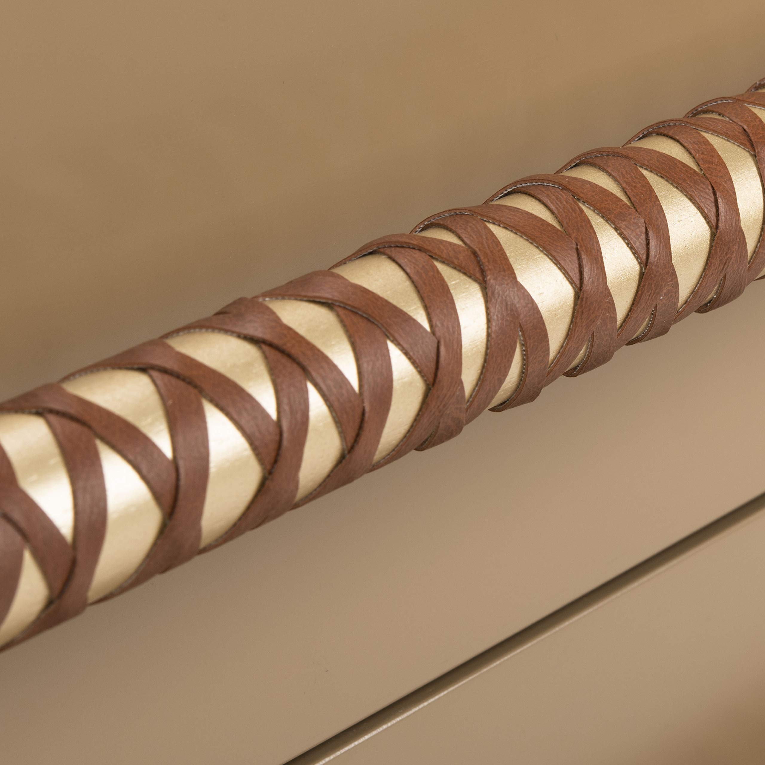 Modern Taupe and Gold 3-Drawer Chest