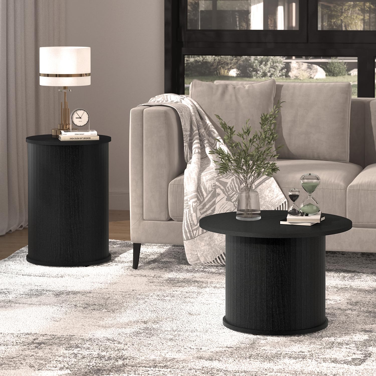 Round Nesting Coffee Tables Set of 2