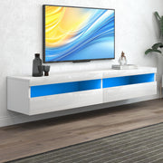 71" Floating TV Stand with LED Lights and Power Outlet