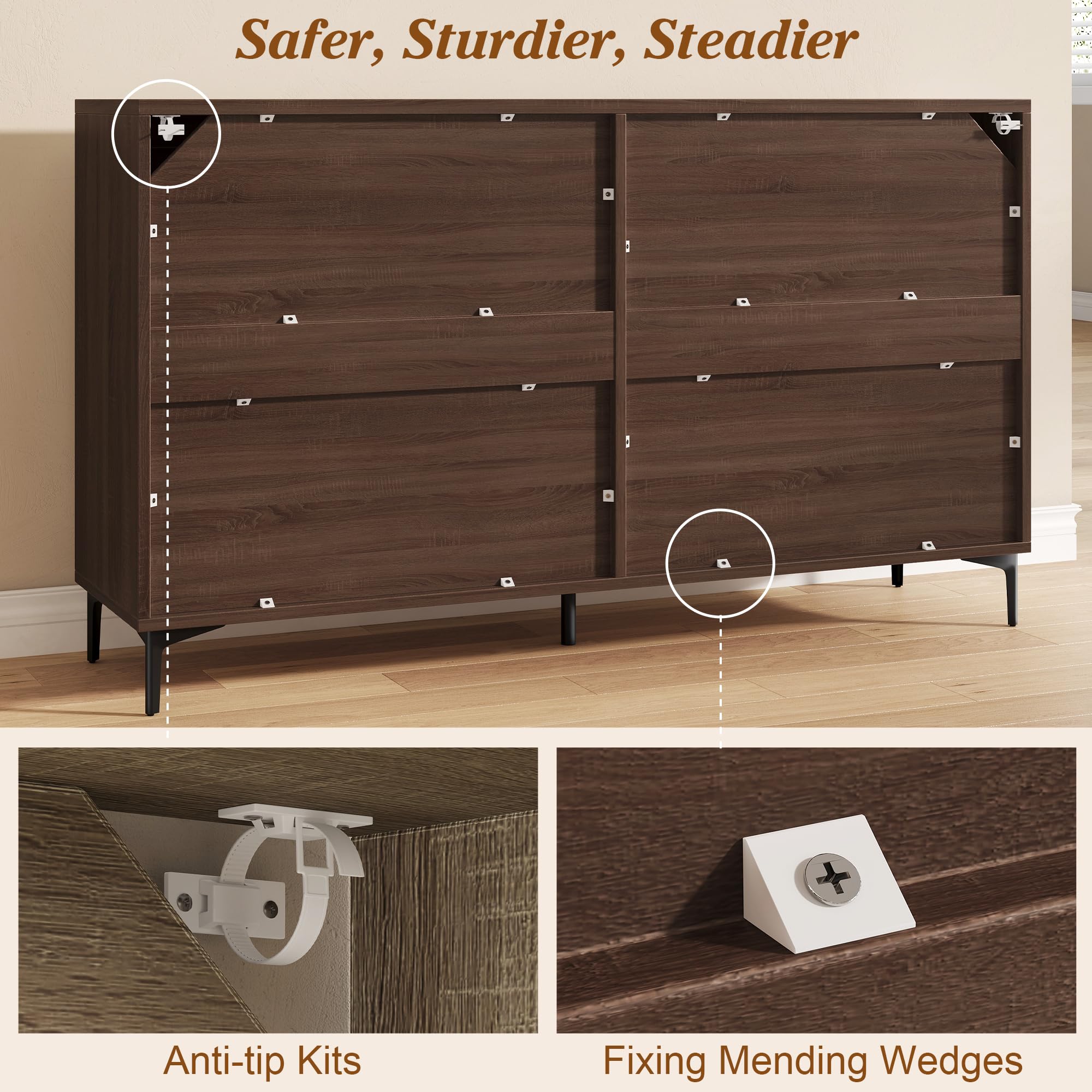 48" Rattan Buffet Cabinet with Adjustable Shelves