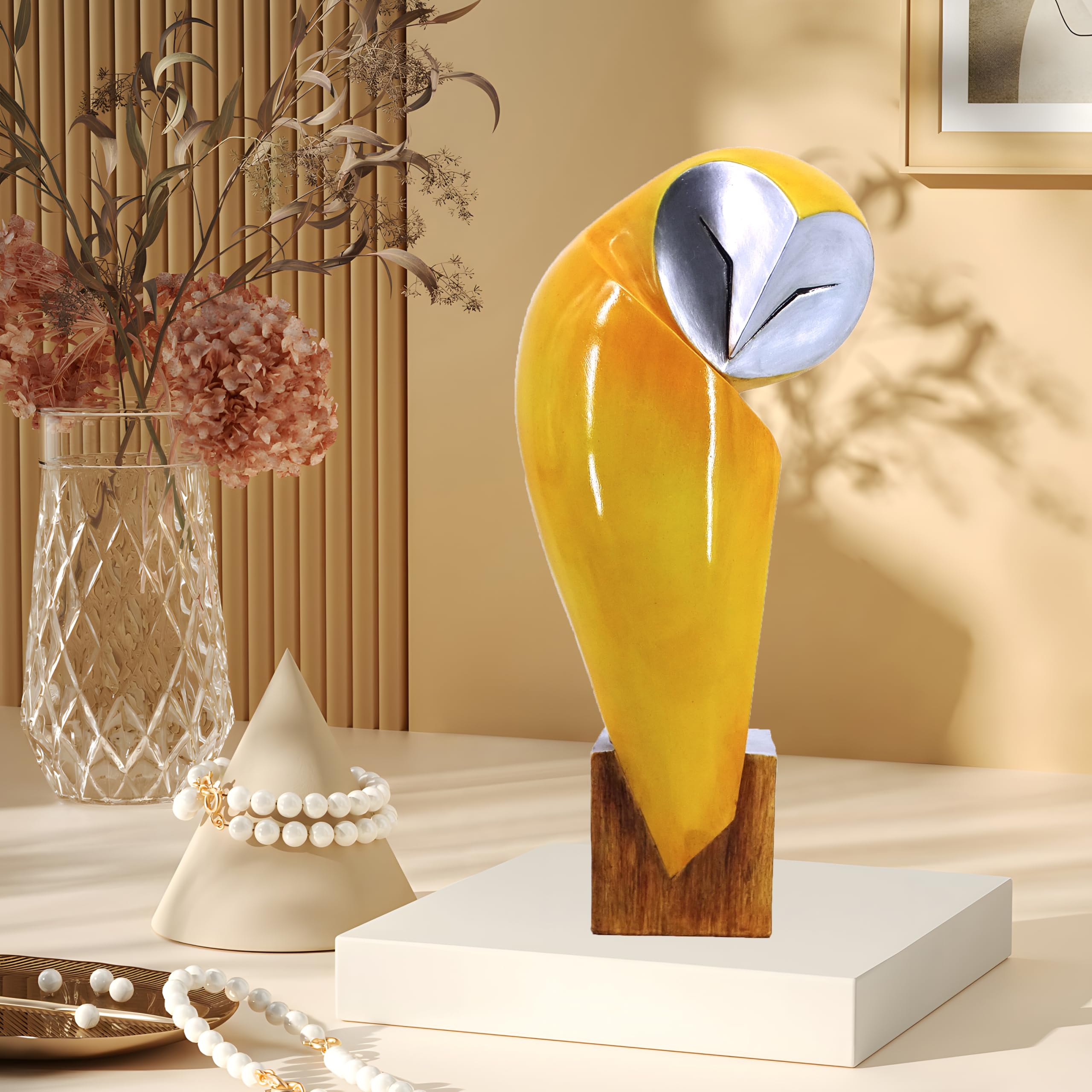 15 Inch Owl Statue for Home and Office Decor