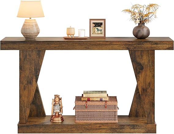 55-Inch Wooden Console Table with Storage