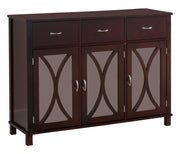 Espresso Mirrored Buffet Server Cabinet