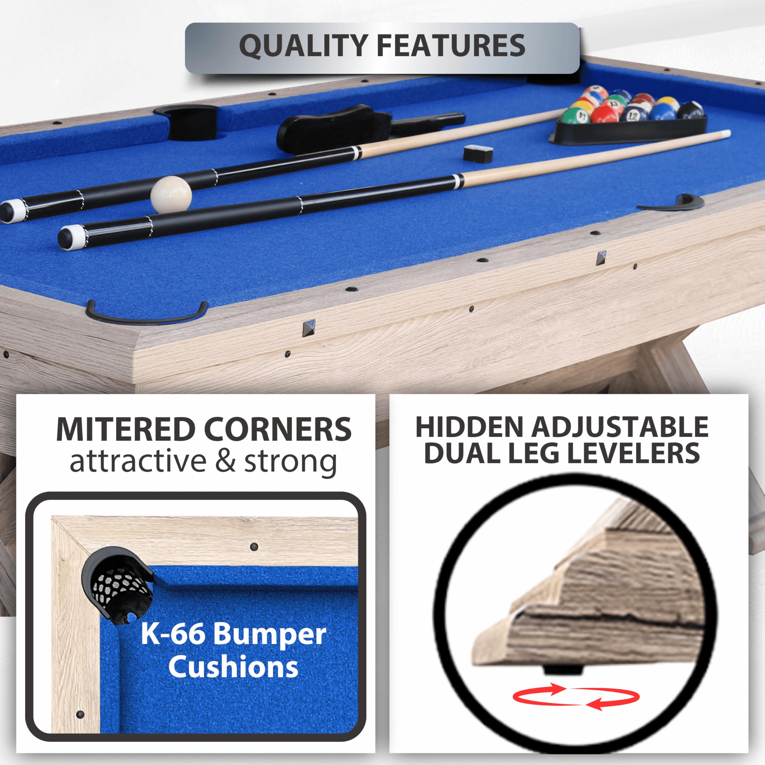 7' 3-in-1 Multi Game Pool Table with Dining Top