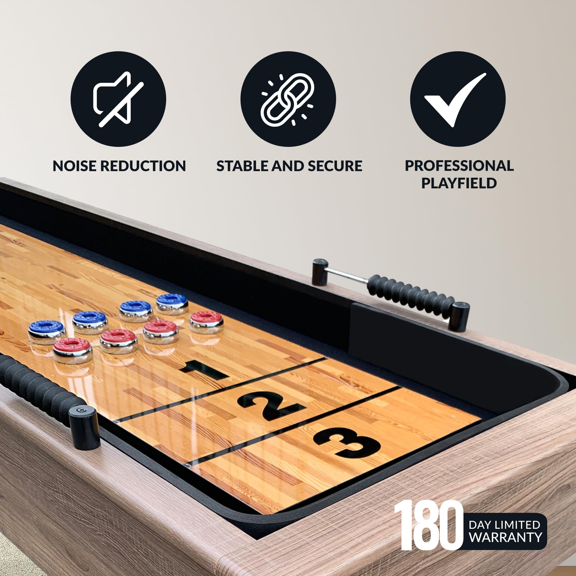 9-Ft Shuffleboard Table Driftwood Finish