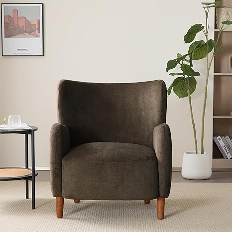 Velvet Wingback Club Chair