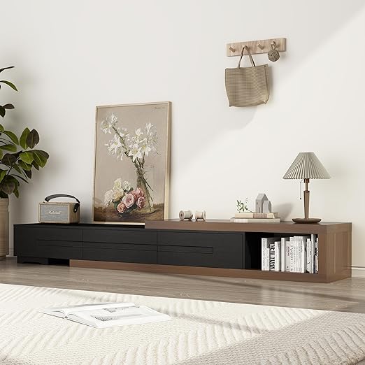 Extendable TV Stand with 3 Drawers