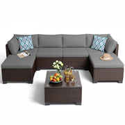 7-Piece Outdoor Patio Furniture Set with Waterproof Cushions