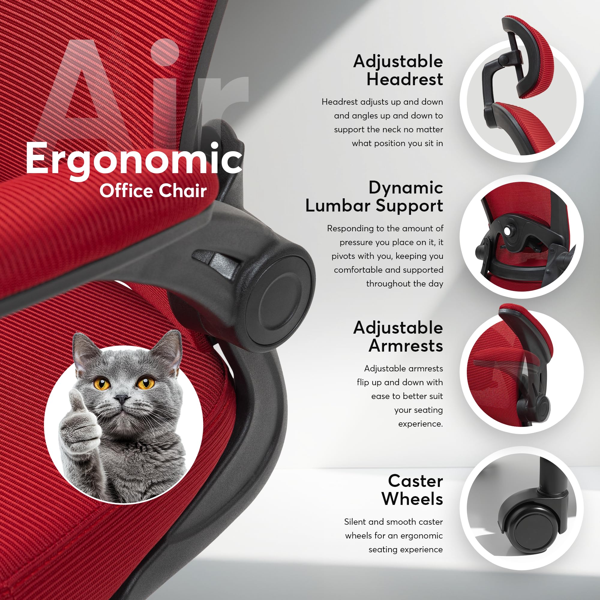 Ergonomic Mesh Office Chair with Adjustable Lumbar