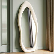 Full Length Wall Mirror 63" x 24" Flannel Wrapped Wooden Frame