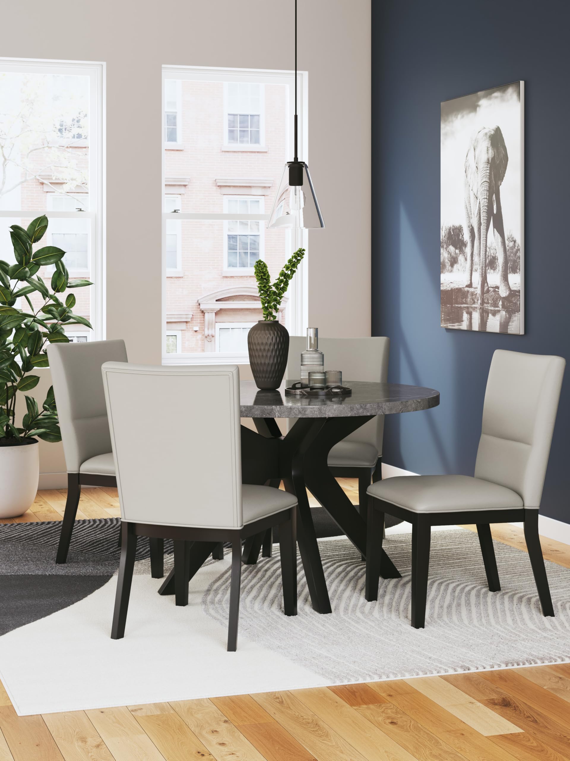 Glinari Modern Faux Leather Dining Chair Set of 2