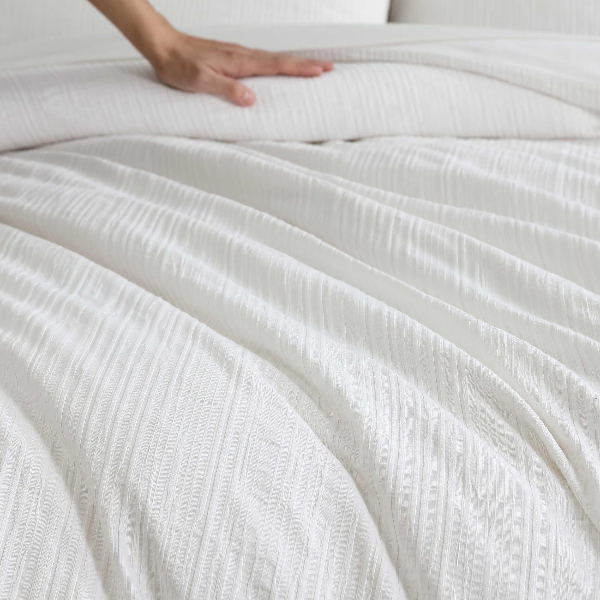 Bark Texture White King Comforter Set