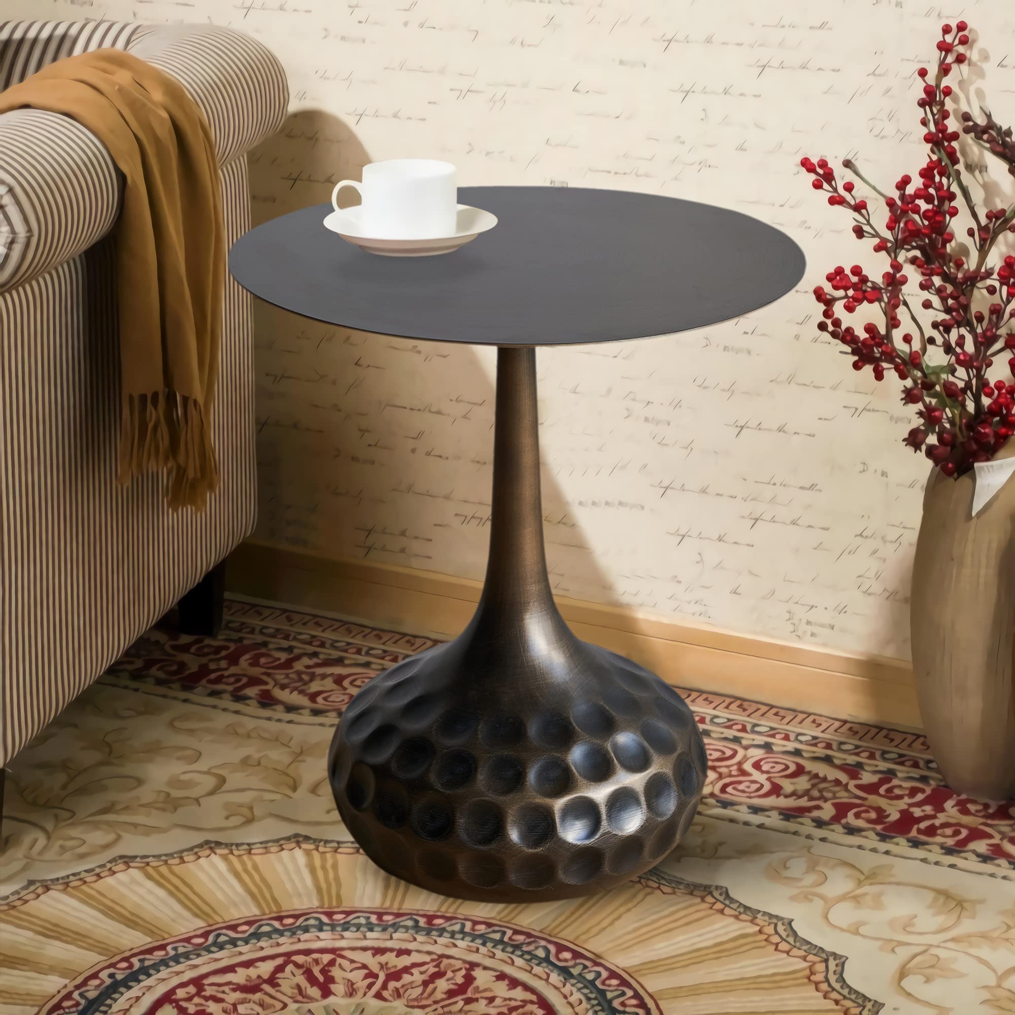 Round Metal Accent Table