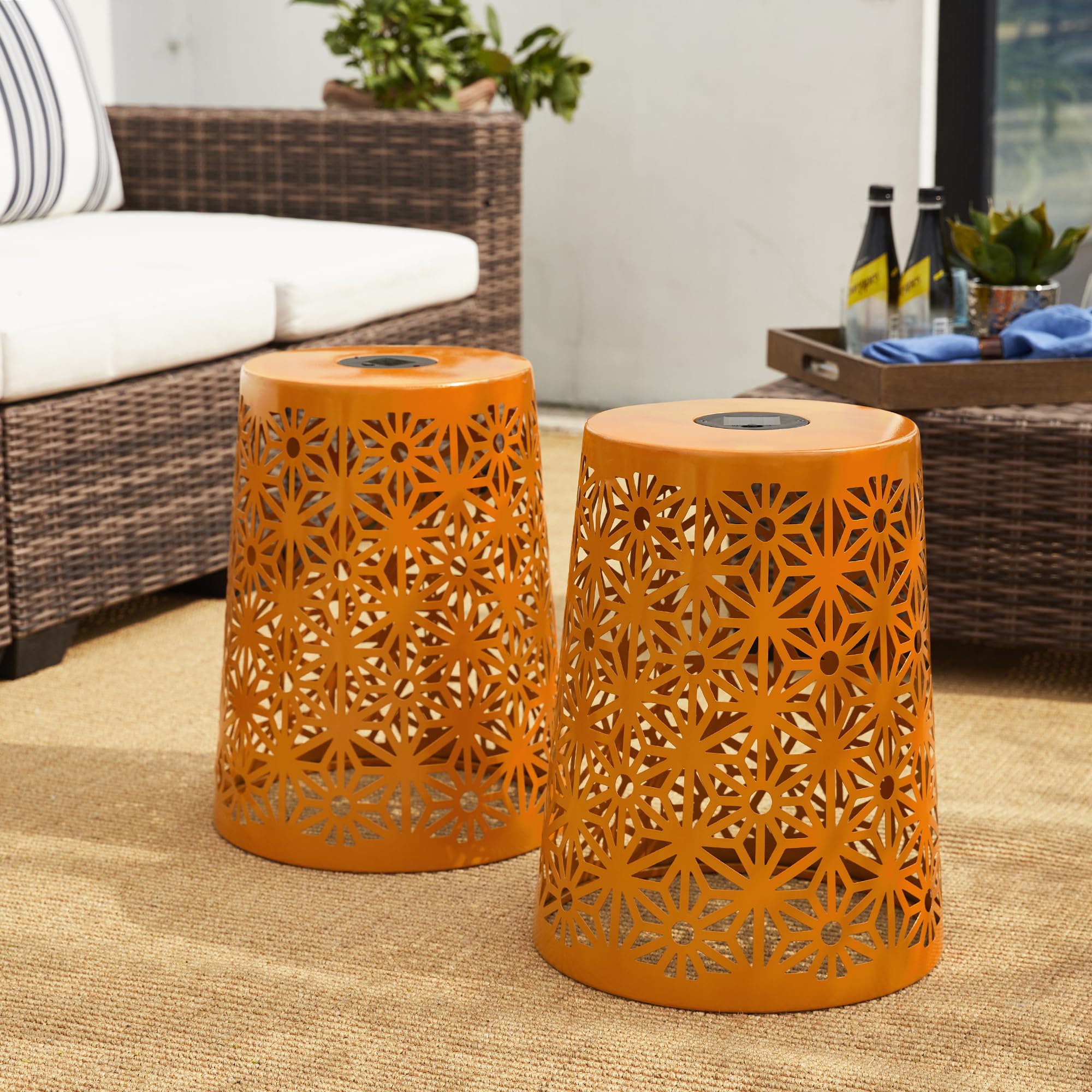 Solar Outdoor Side Table Set of 2