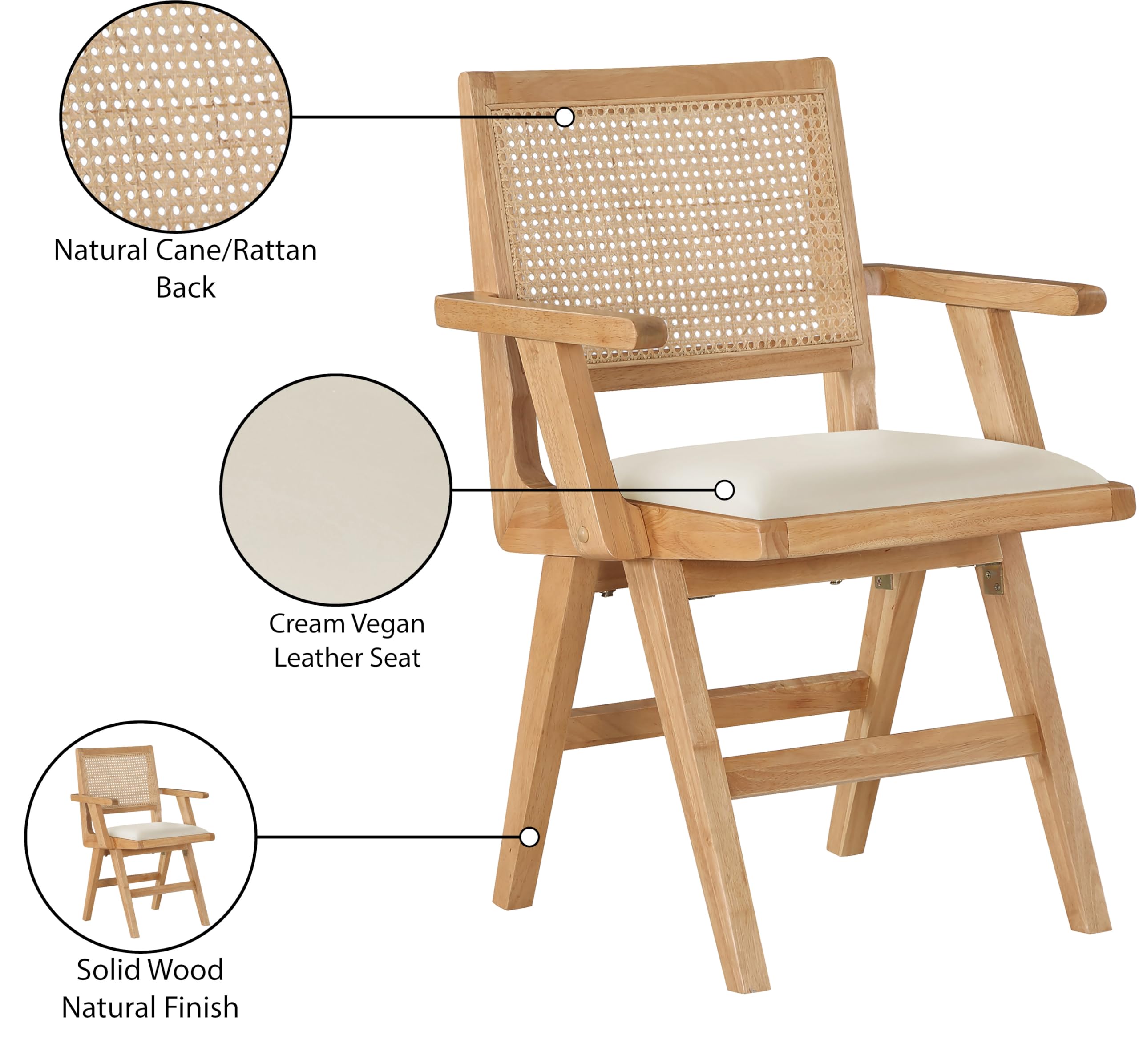 Mid-Century Modern Dining Arm Chair Set of 2