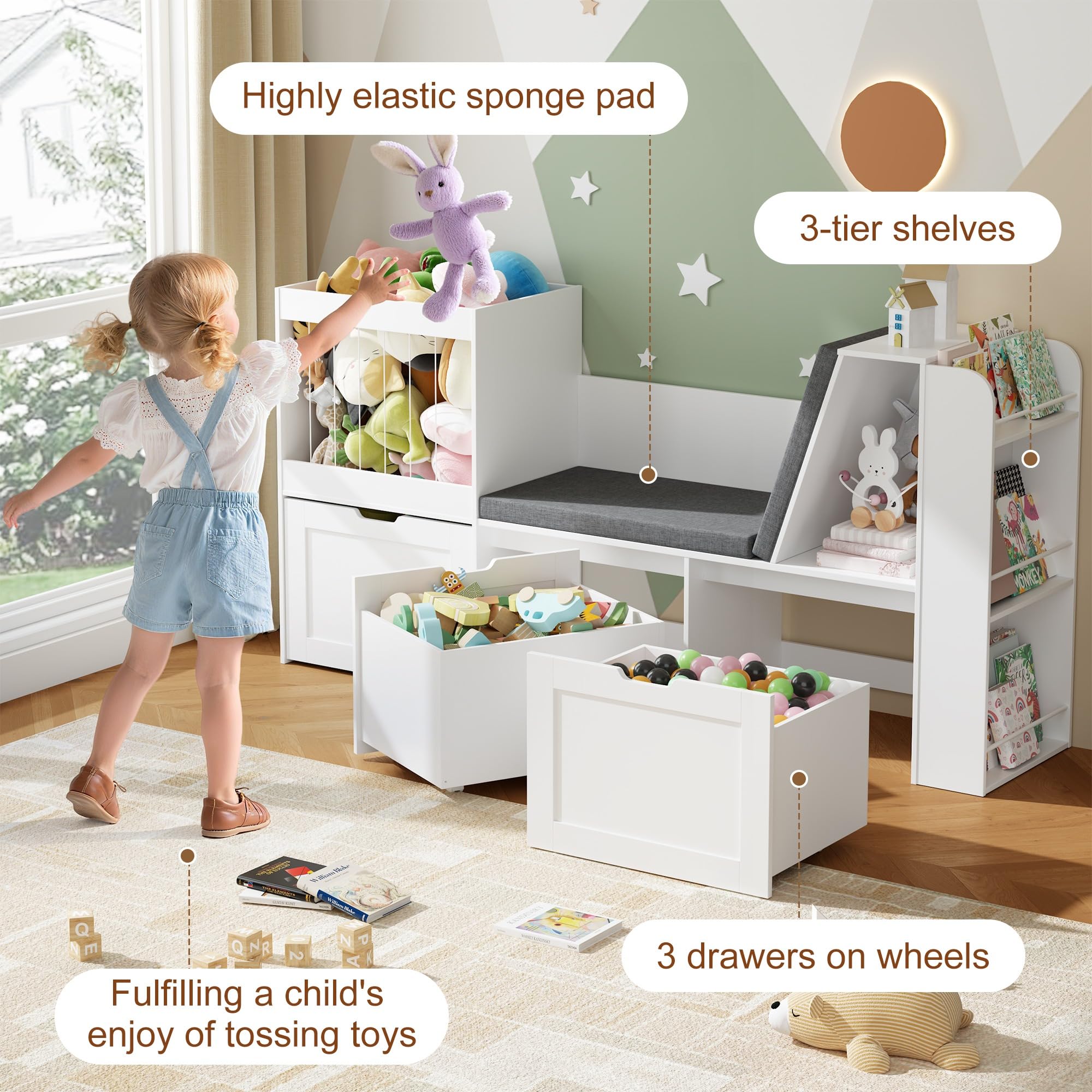 Kids Reading Nook with Storage