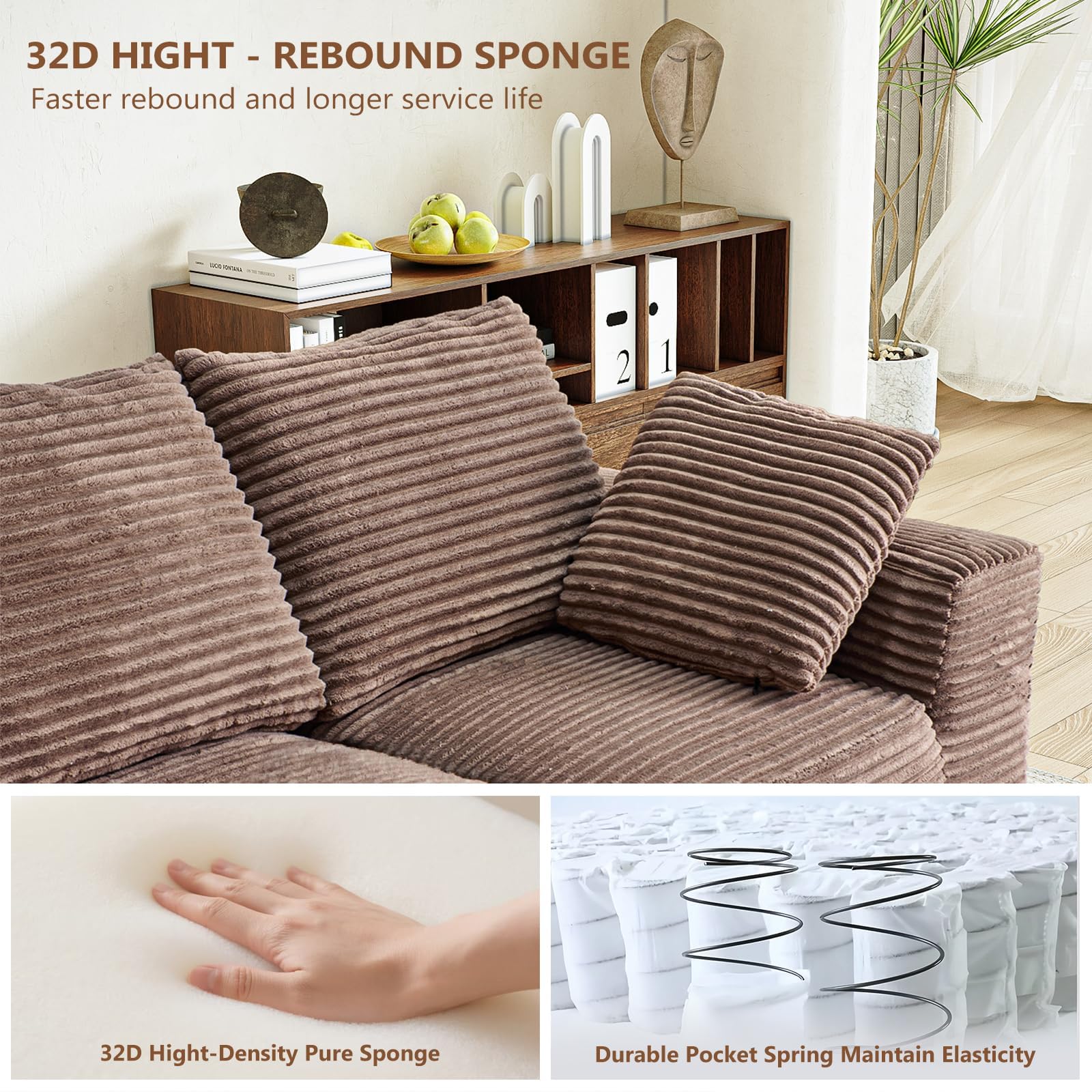 104.3" Modular Sectional Cloud Couch