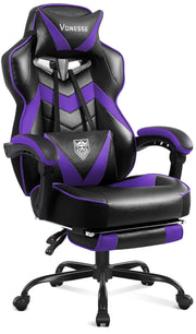 Ergonomic Gaming Chair with Massage and Footrest