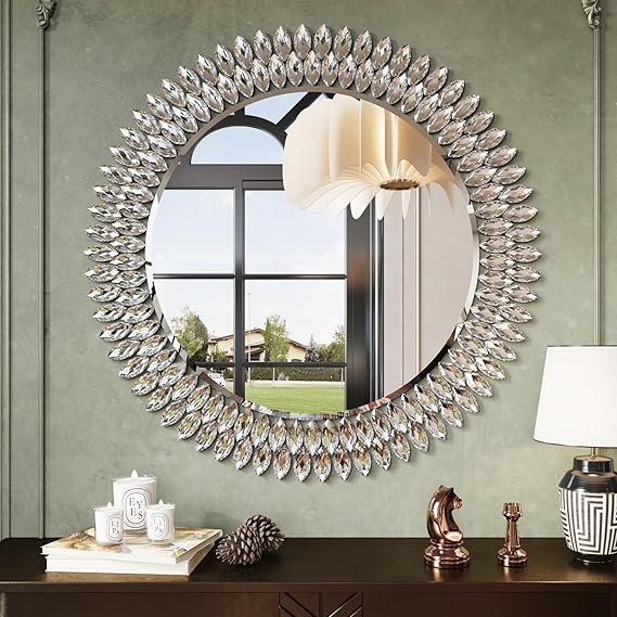 Round Diamond Wall Mirror 26 Inch