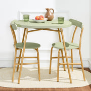 3-Piece Oval Dining Table Set with 2 Chairs