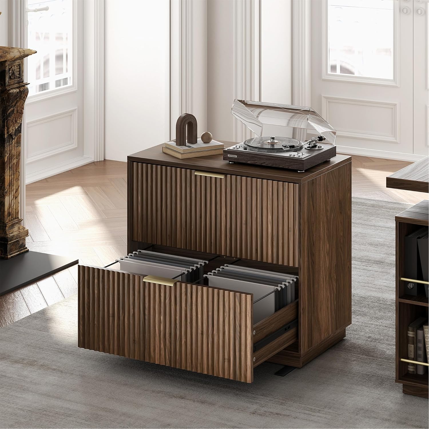 2 Drawer Fluted Lateral File Cabinet