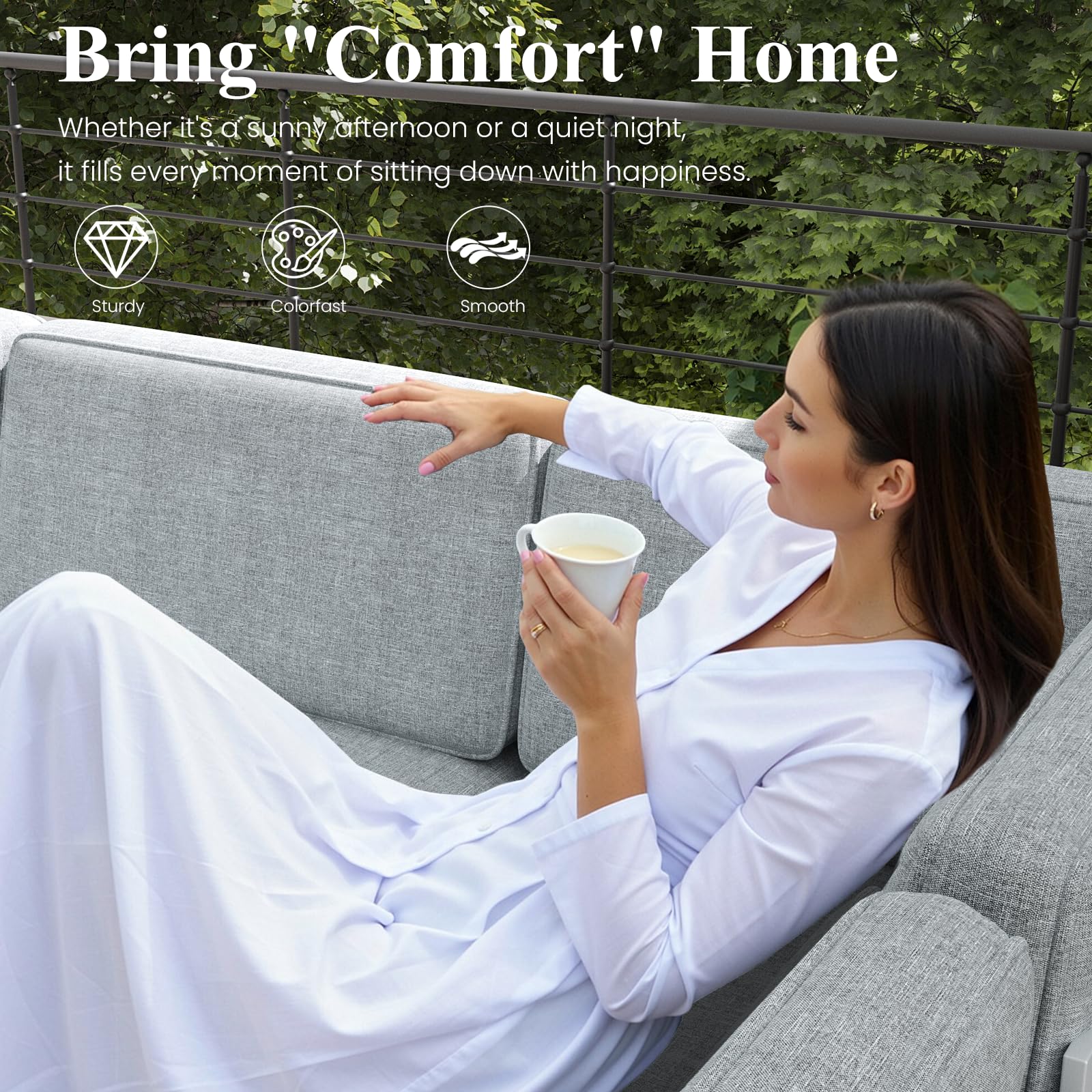 9-Piece Modern Aluminum Patio Sectional Set with Coffee Table