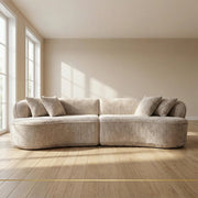 114" Curved Sectional Sofa Boucle Upholstery