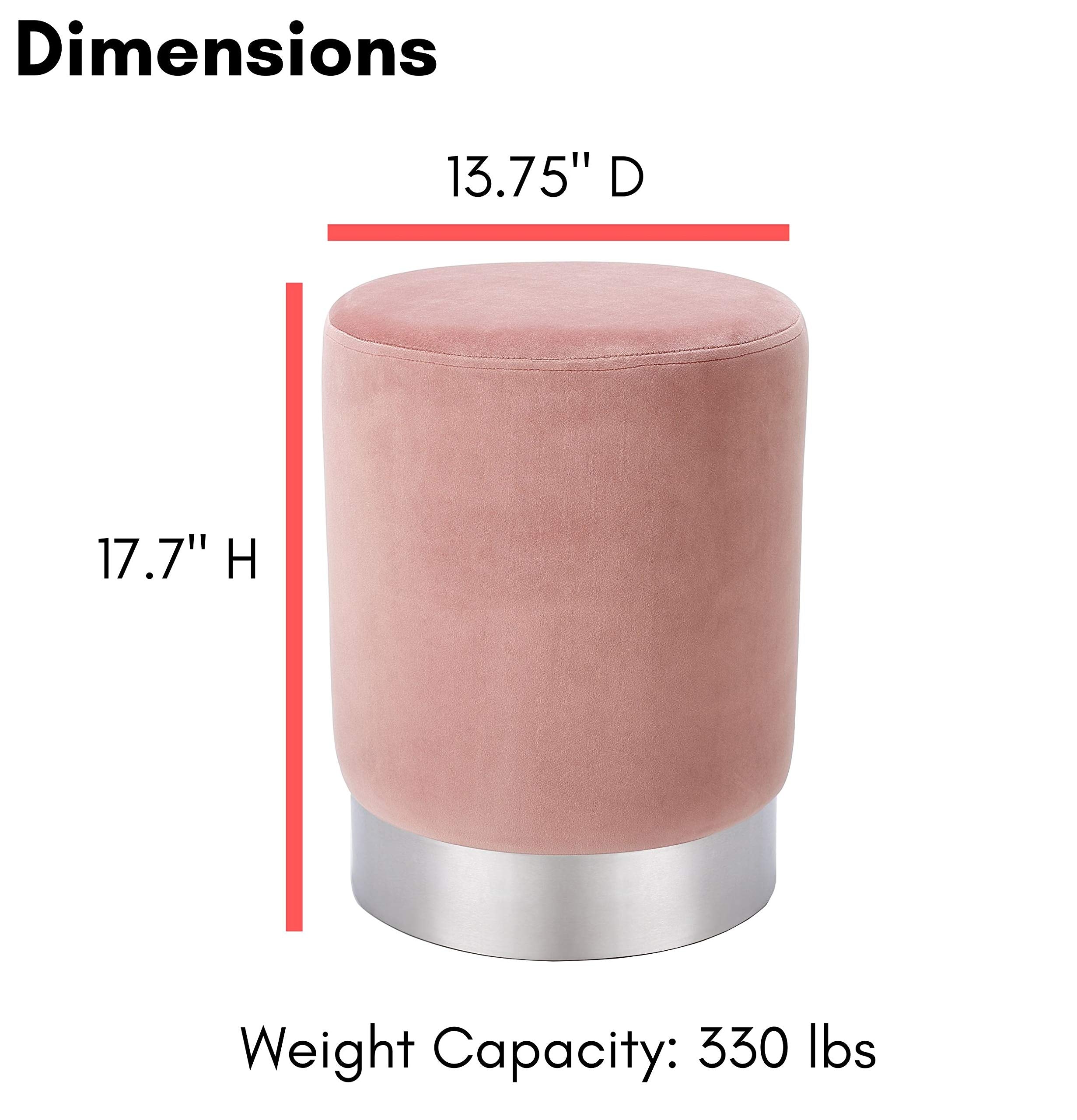 Round Ottoman Foot Stool - Soft Padded Compact Footrest