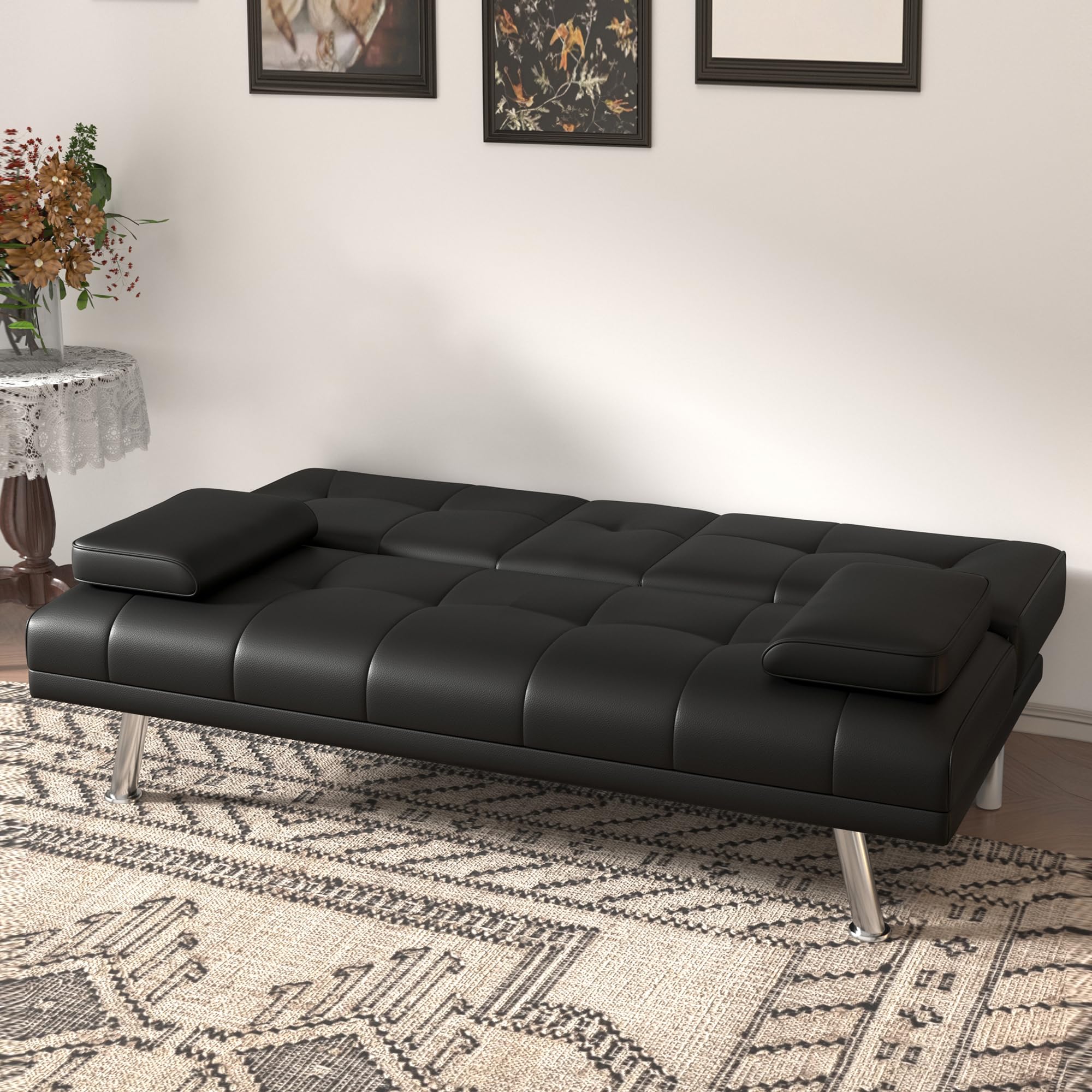 67" Modern Futon Sofa Bed Convertible Sleeper