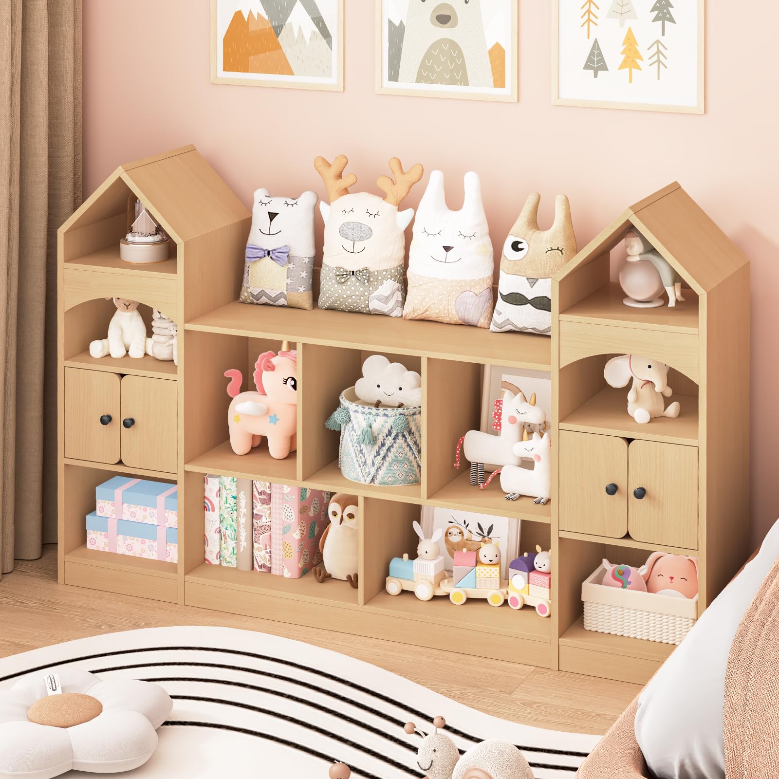 Castle Shape Children's Bookshelf Storage Organizer
