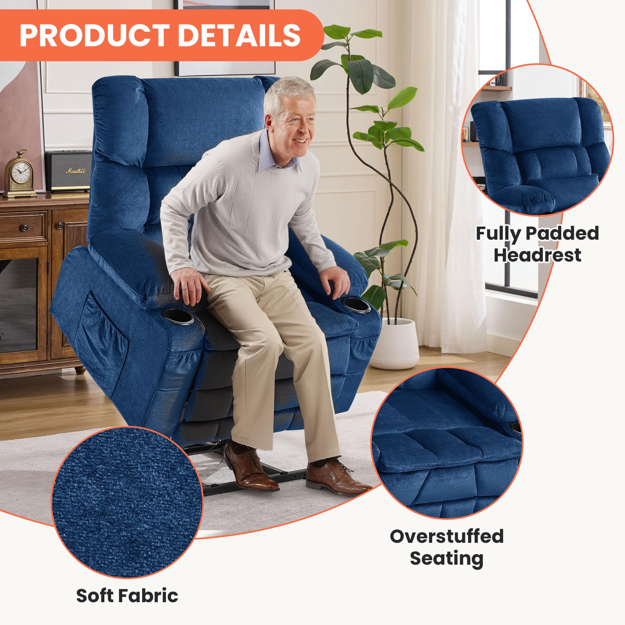 Power Lift Recliner Chair with Massage and Heating