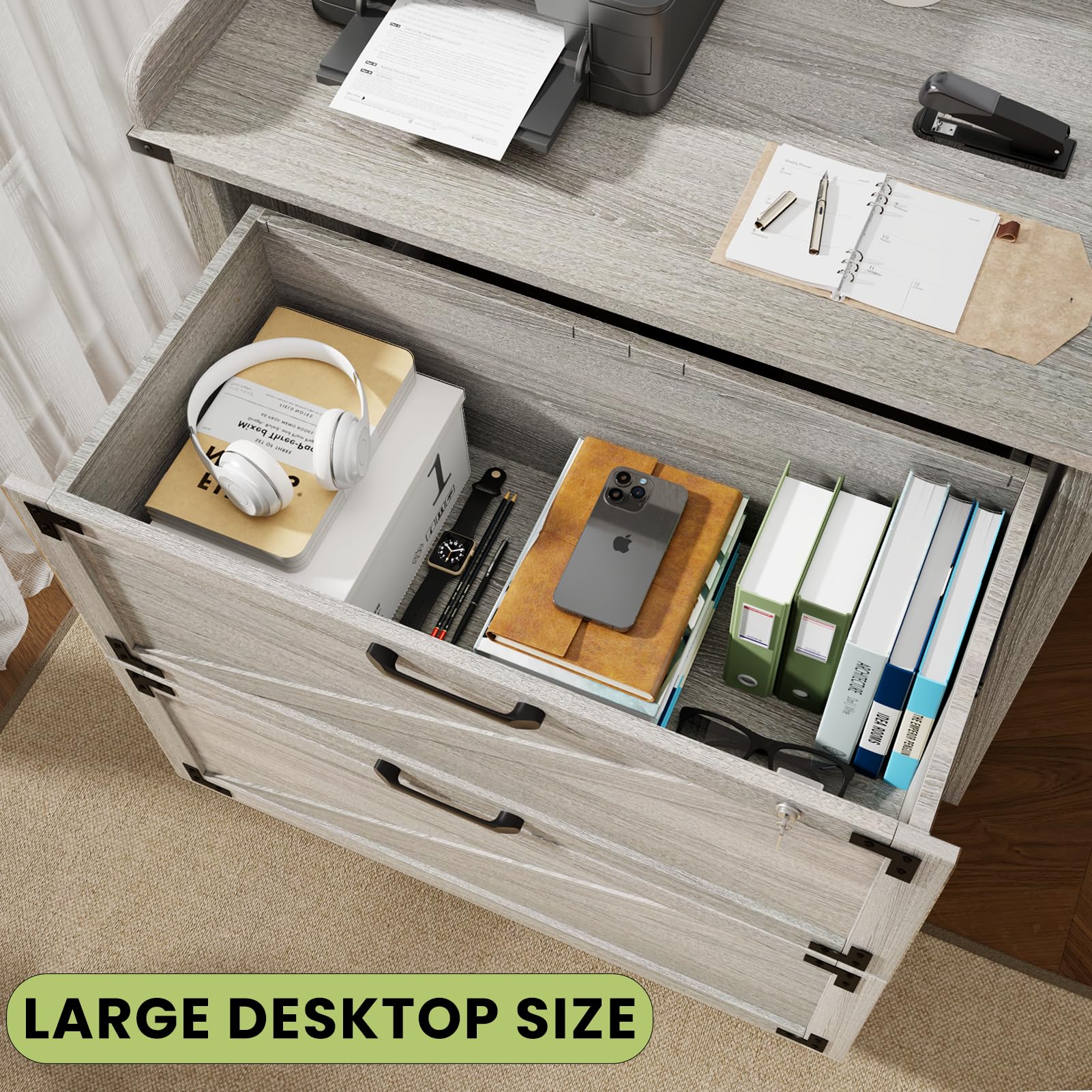 2 Drawer File Cabinet with Lock