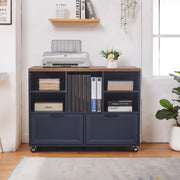Farmhouse Wood File Cabinet with Wheels
