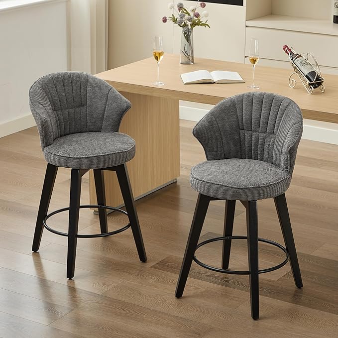 Swivel Barstools Set of 2 - 24 Inch Counter Height